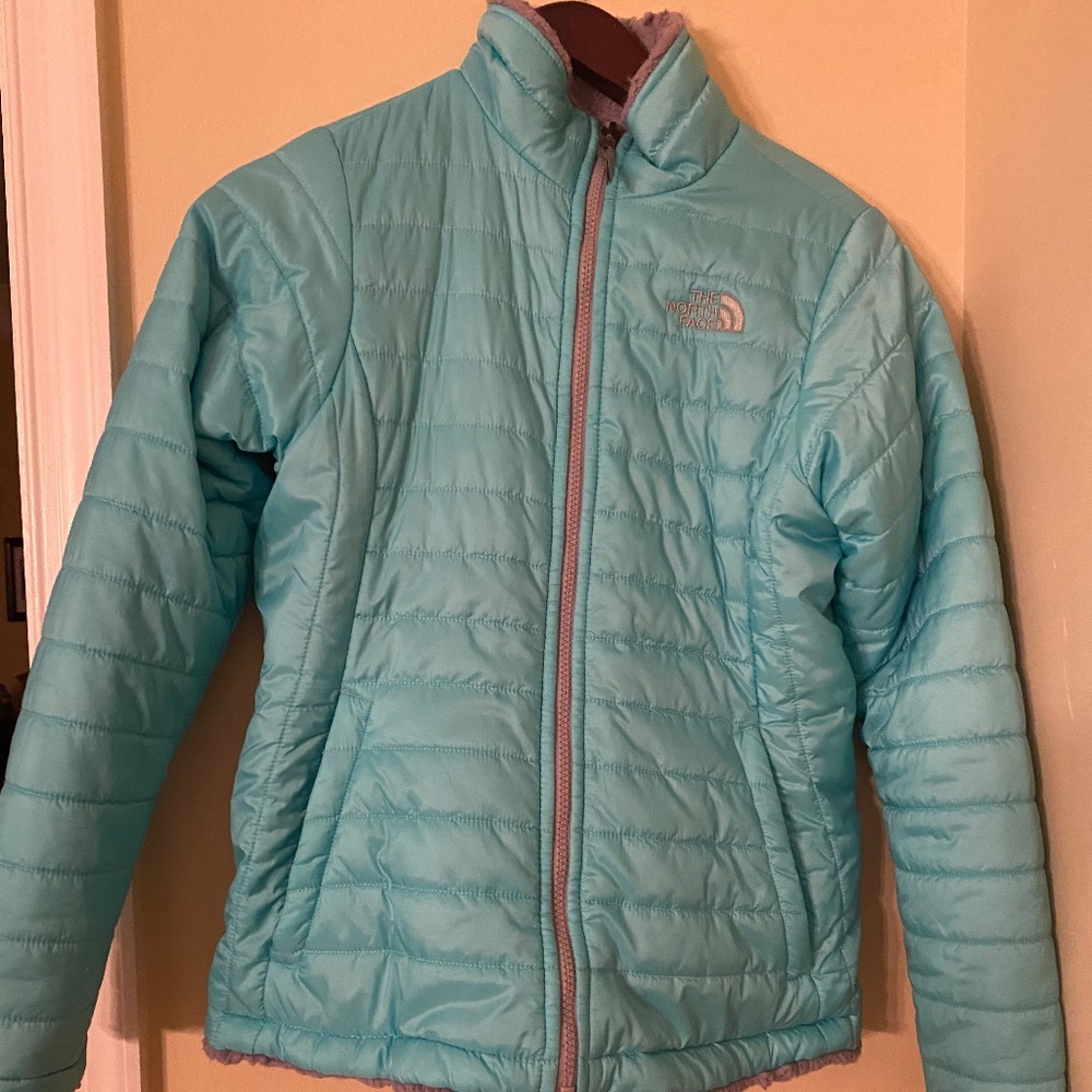 Girls NorthFace teal jacket